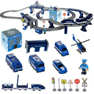 Zabawki konstrukcyjne - Kolejka Elektryczna Ogromny Tor Policja Helikopter KRUZZEL - miniaturka - grafika 1