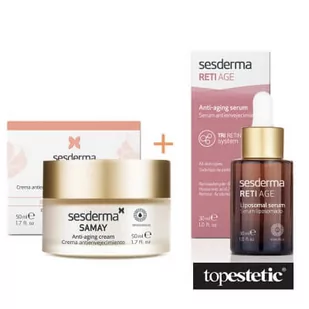 Sesderma Samay Anti Aging Cream + Reti Age Serum ZESTAW Krem przeciwstarzeniowy 50 ml + Serum przeciwzmarszczkowe 30 ml - Zestawy kosmetyków damskich - miniaturka - grafika 1