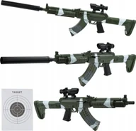 Zabawki militarne - Skleplolki KARABIN PISTOLET NA KULKI MASZYNOWY ASG TŁUMIK - miniaturka - grafika 1