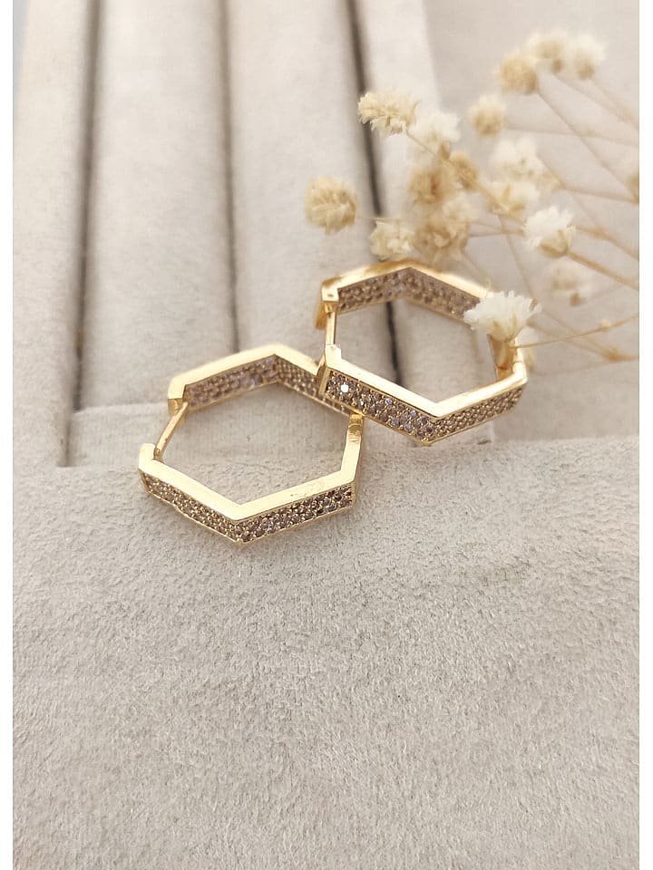 Nakkash Pozłacane kolczyki-kreole z cyrkoniami