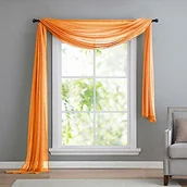 Zasłony - Gardinenbox 560 zasłona poprzeczna z przezroczystego woalu, idealne uzupełnienie naszych firanek, 140 x 600, pomarańczowa, 600 x 140 cm - miniaturka - grafika 1