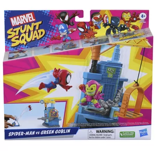 Hasbro, Marvel Stunt Squad, Zestaw Spider-man vs Green Goblin, F7062 - Figurki dla dzieci - miniaturka - grafika 1
