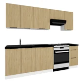 Meble kuchenne - Komplet mebli kuchennych dąb olejowany W5-R41 - miniaturka - grafika 1