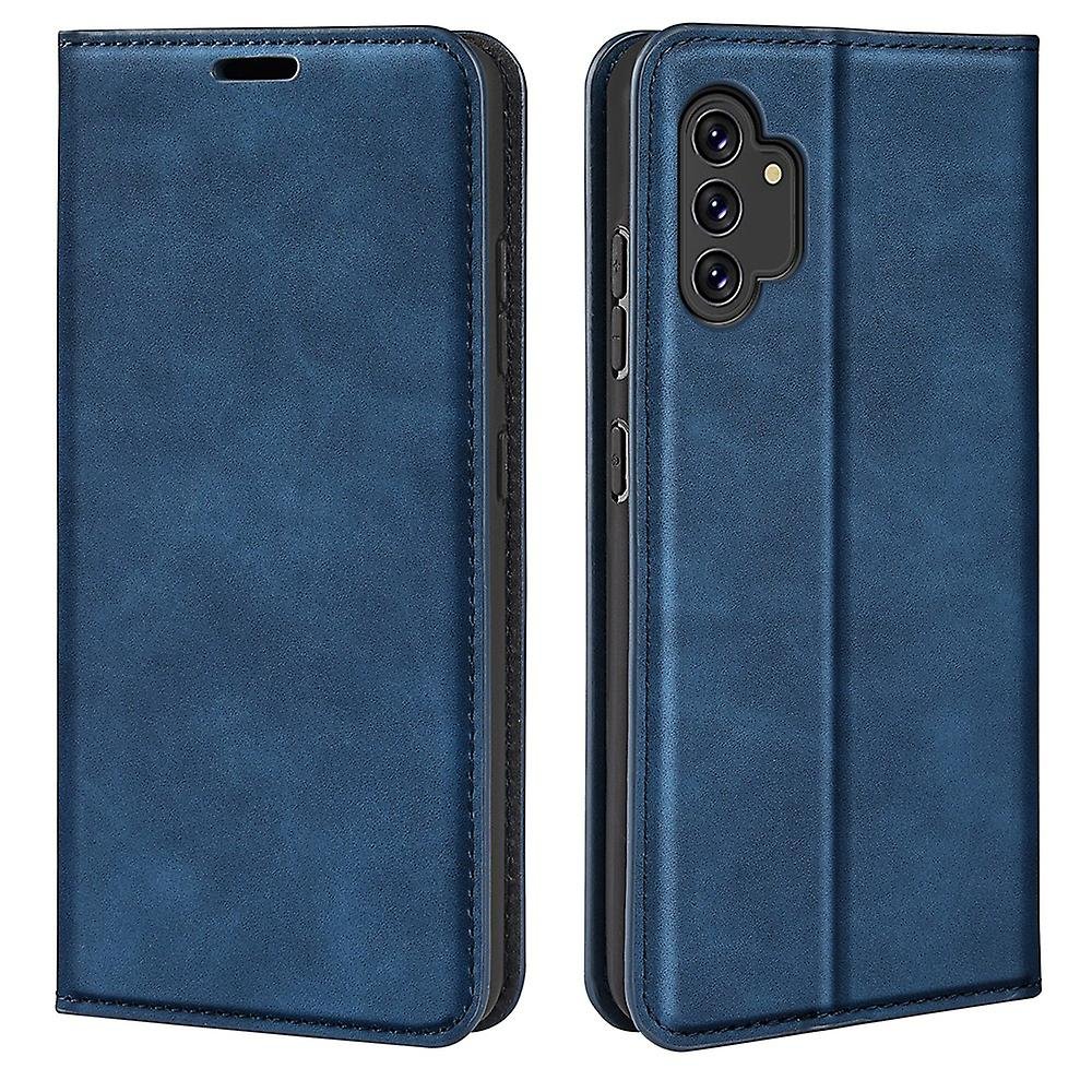 Do Samsung Galaxy A13 4G Skin-touch Portfel Etui Składany stojak Automatyczne zamykanie Klapka Etui na telefon Niebieski Style E Samsung Galaxy A13 4G