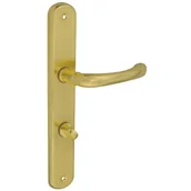 Klamki - Klamka do drzwi wewnętrznych z długim szyldzie do wc Maja Złota - miniaturka - grafika 1