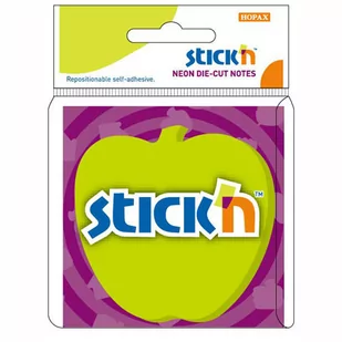 Notes samoprzylepny, jabłko, zielony - Gadżety  do biura - miniaturka - grafika 1