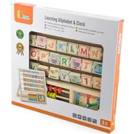 Tablice dla dzieci - Viga Toys Drewniana Tablica Edukacyjna Alfabet Liczydło Zegar Viga Toys 50033 - miniaturka - grafika 1
