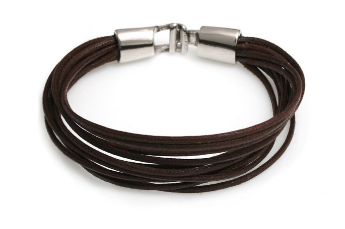 Brązowa Bransoletka Sznurkowa Z Zapięciem