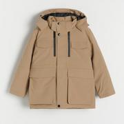Kurtki i płaszcze dla chłopców - Reserved - Zimowa kurtka z kapturem - Brązowy - miniaturka - grafika 1