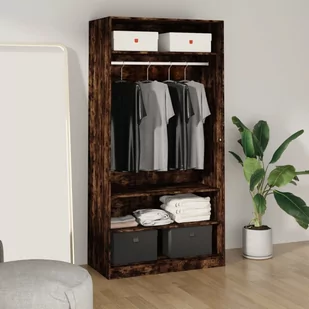 vidaXL Szafa, przydymiony dąb, 100x50x200 cm, materiał drewnopochodny - Szafy - miniaturka - grafika 1