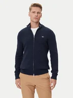 Swetry męskie - Gant Kardigan 8030263 Granatowy Regular Fit - miniaturka - grafika 1