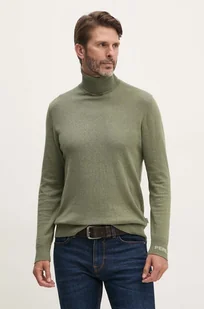 Pepe Jeans sweter z domieszką wełny NEW ANDRE TURTLE NECK męski kolor zielony lekki z golferm PM702470 - Swetry męskie - miniaturka - grafika 1