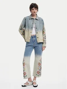 Desigual Jeansy Texas 25SWDD01 Niebieski Straight Fit - Spodnie damskie - miniaturka - grafika 1