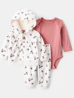 Body dla niemowląt - carter's 3-częściowy zestaw w kolorze jasnoróżowo-białym - miniaturka - grafika 1