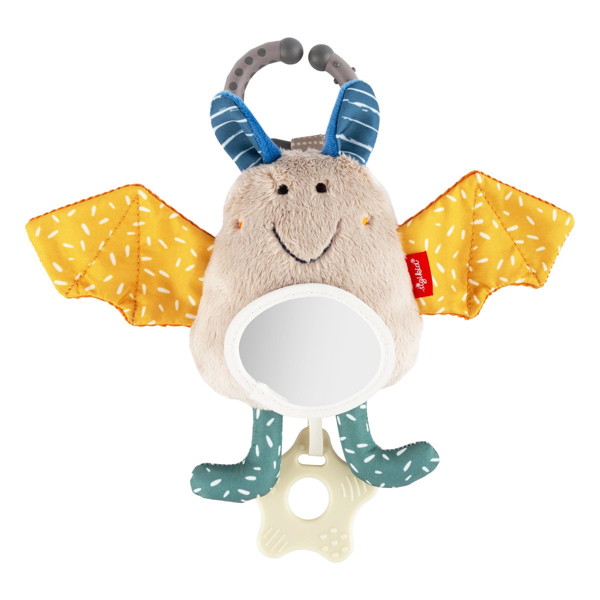 Zabawka rozwojowa Nietoperz szeleścik grzechotka gryzaczek lusterko sigikid