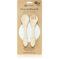 Sztućce dla dzieci - Petite&Mars Take&Match Silicone Cutlery sztućce Desert Sand 6 m+ 2 szt. - miniaturka - grafika 1