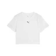 Koszulki sportowe damskie - Damska krótka koszulka TAD ESSENTIALS PUMA White - miniaturka - grafika 1