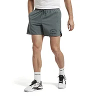Spodenki damskie - Reebok Męskie tkane szorty z grafiką pociągu, zielony kredowy, XS, Zielona kreda, XS - miniaturka - grafika 1