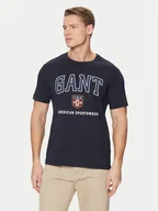 Koszulki męskie - Gant T-Shirt 2003290 Granatowy Regular Fit - miniaturka - grafika 1