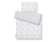 Pościel dla dzieci - Pościel dla niemowląt 2-częściowa bawełniana - chmurki szare/szary - miniaturka - grafika 1