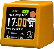 Stacje pogodowe - Stacja POGODOWA BUDZIK Wyświetlacz WIFI GIF Animacje ZEGAR POGODA 4,5cm - miniaturka - grafika 1