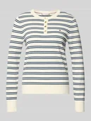 Bluzki damskie - Bluzka z długim rękawem o kroju regular fit z mieszanki bawełny - miniaturka - grafika 1