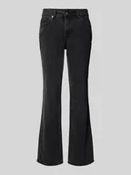 Spodnie damskie - Jeansy o kroju straight fit z wysokim stanem i nitami model ‘FILIPPA’ - miniaturka - grafika 1