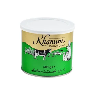 Indyjskie Masło Ghee - Masło Klarowane 99,8% "Finest Quality Pure Butter Ghee For Cooking & Frying" 500g Khanum - Pasty warzywne - miniaturka - grafika 1