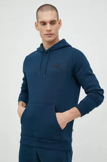 Bluzy męskie - Puma bluza męska kolor turkusowy z kapturem gładka - grafika 1