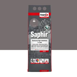 Fuga elastyczna Saphir Antracyt 2 kg kolor 66 Sopro - Fugi - miniaturka - grafika 1