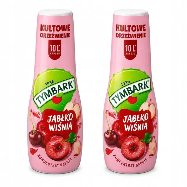 Syrop koncentrat do saturatora wody napój Tymbark Jabłko-Wiśnia 500ml x2