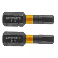 Wkrętarki - Graphite Bity udarowe HEX4 x 25 mm, 2 szt. TOP-56H507 - miniaturka - grafika 1