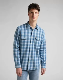 Lee Worker Shirt Męska Koszula W Kratę Długi Rękaw Indigo L68Hokdk-4Xl - Koszule męskie - miniaturka - grafika 1