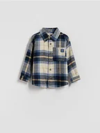 Bluzy i sweterki niemowlęce - Reserved - Bawełniana koszula w kratę - niebieski - miniaturka - grafika 1