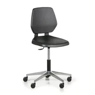 Fotele i krzesła biurowe - B2B Partner Krzesło robocze ALLOY PU, niskie, na kółkach, czarne 280709 - miniaturka - grafika 1