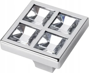 Uchwyt meblowy glamour gałka UZ-02C, L=27 mm, ZnAl, chrom, GTV - Meble modułowe i akcesoria - miniaturka - grafika 1