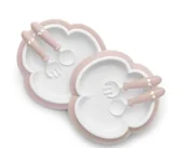 Sztućce dla dzieci - Baby Bjorn Talerzyki i Sztućce, Powder Pink, Zestaw - miniaturka - grafika 1