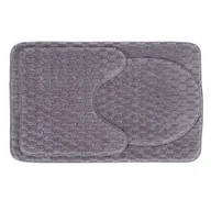Dywaniki łazienkowe - Dywanik łazienkowy 3-elementowy Andora jasnoszary - miniaturka - grafika 1