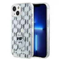 Etui i futerały do telefonów - Etui KARL LAGERFELD Monogram Choupette do Apple iPhone 15 Przezroczysty - miniaturka - grafika 1