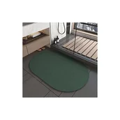 Dywaniki łazienkowe - Szybkoschnąca mata łazienkowa z ziemi okrzemkowej, mata podłogowa do łazienki i kuchni, owalna (40*60 cm), ciemnozielona - miniaturka - grafika 1