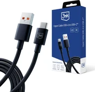 Kable USB - 3mk Hyper USB-A - C 1.2m 5A czarna - miniaturka - grafika 1