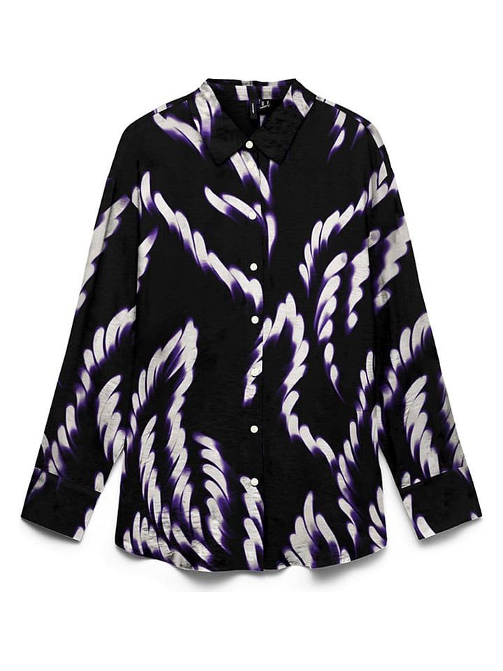 Vero Moda Koszula w kolorze czarno-biało-fioletowym