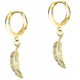 Złote Kolczyki Ozdobne Pióra Piórka z Piórkami Piórem Liść SREBRO 925 - Kolczyki Złote Kolczyki Ozdobne Pióra Piórka z Piórkami Piórem Liść SREBRO 925 - Kolczyki - miniaturka - grafika 1
