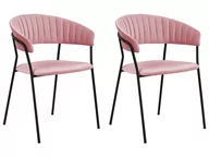 Krzesła - 2 krzesła do jadalni welurowe różowe MARIPOSA - miniaturka - grafika 1