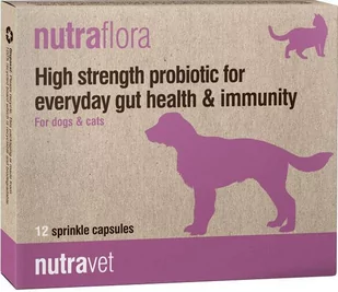 NUTRAVET Nutraflora For Dogs & Cats 12kaps - Probiotyk o wysokiej sile wspomagający codzienne zdrowie jelit i odporności - Suplementy i witaminy dla psów - miniaturka - grafika 2