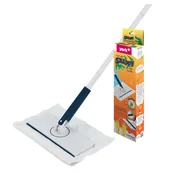 Miotły, szufle, mopy - Mop płaski Snappy ze ścierką z mikrofibry YORK pasuje każda ściereczka obrotowa końcówka 360° ruchoma płytka - miniaturka - grafika 1