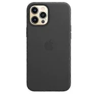 Etui i futerały do telefonów - Skórzane etui na telefon iPhone 12 Pro Max Skórzane etui z Magsafe Czarny - miniaturka - grafika 1