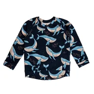 Bluzy dla chłopców - Bluza bez kaptura Granatowy Wieloryb - miniaturka - grafika 1