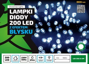 Multimix.pl Sznur świetlny 20 m 200 LED z Błyskiem zewnętrzne lampki choinkowe NR 1784 Wielokolorowy - Oświetlenie świąteczne - miniaturka - grafika 1
