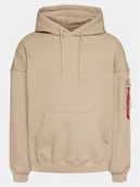 Bluzy męskie - Alpha Industries Bluza Essentials 146335 Beżowy Relaxed Fit - miniaturka - grafika 1